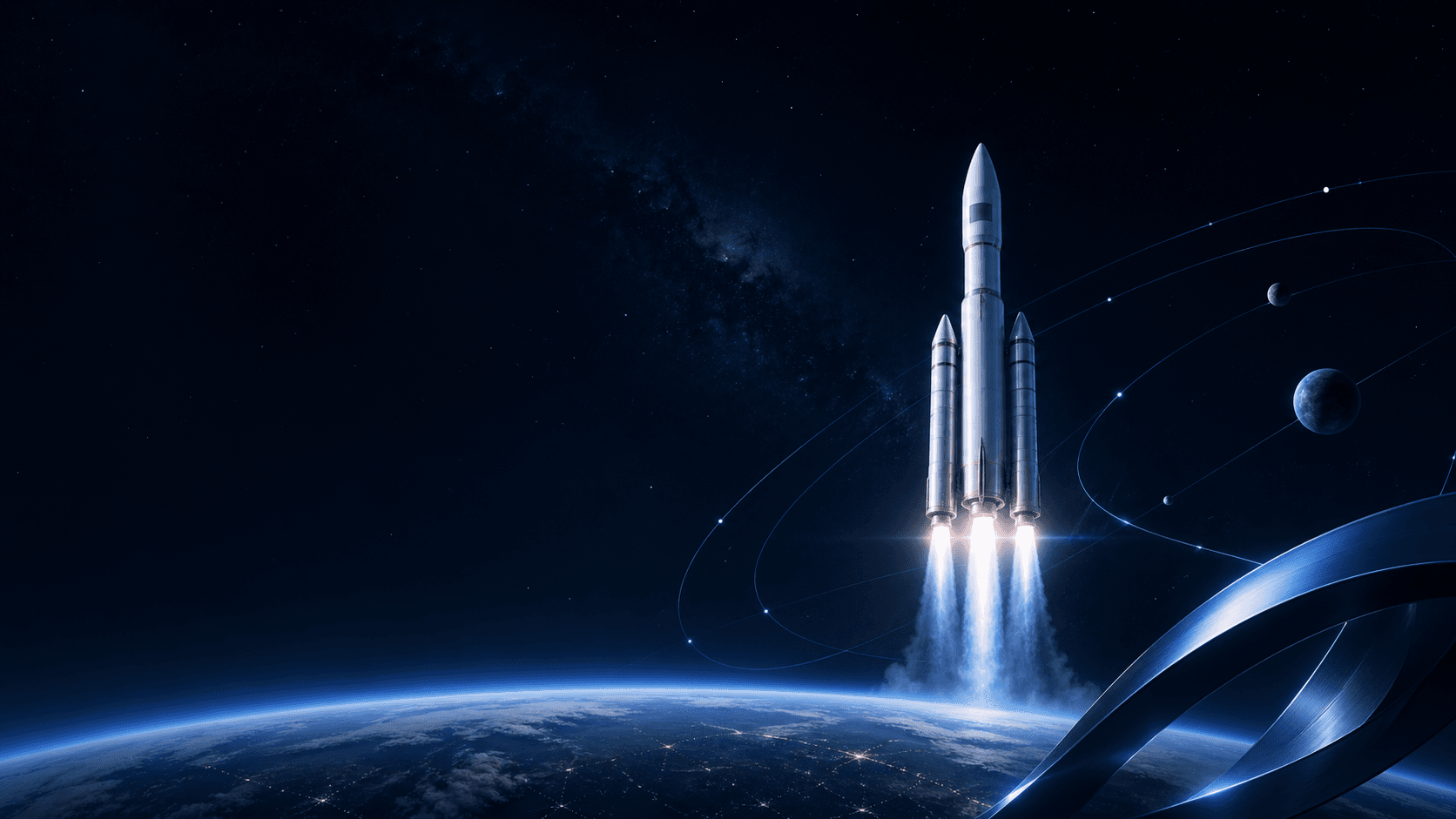 Космический запуск в фирменной стилистике novart.space